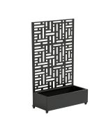 Divisória bernalda com floreira aço 186x120x40cm preto cm casa.pro