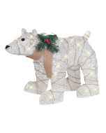 Decoração de exterior LED sivula 34 cm urso branco