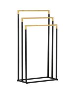 Toalheiro de pé 45x22,5x86 cm aço, bambu kleankin, casa - casa de banho