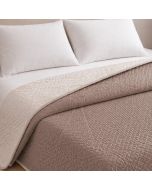 Colcha reversível bicolor bege/couro cama 135cm donegal collections