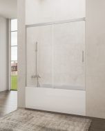 Resguardo banheira frontal+deslizante basic 155-160cm transparente cromado