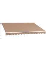 Toldo manual 350x250 cm tecido poliéster, alumínio e ferro color marrón