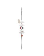 Prateleira telescópica banheiro 276-330 cm – 4 níveis – aço inoxidável