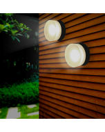 Candeeiro de parede LED preto redondo ip65 12w - 4000k - 5500k - silamp