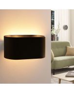 Aplique parede alumínio preto, luz em cima e embaixo, soquete g9