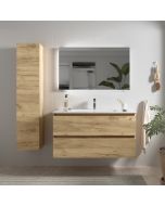 Móvel bequia 100 cm carvalho lavatório em porcelana