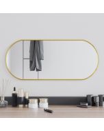Espelho de parede 70x30 cm oval dourado