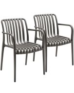 Set de 2 cadeiras de jardim empilháveis e 54,5x58x80,5 cm, antracite