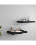 Prateleiras de parede suspensas 2 pcs 40x23x3,8cm mdf preto