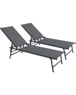 Conjunto de 2 espreguiçadeiras em metal "sublima" - 180 x 54 x 104 cm - ant