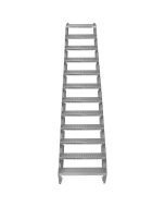 Escada galvanizada ajustável com 12 degraus de 600mm de largura
