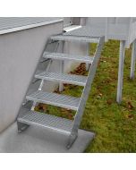 Escada galvanizada ajustável com 4 degraus de 600mm de largura