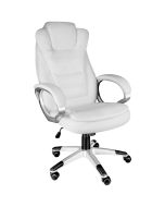 Cadeira de escritório ergonómica giratória 360º com apoio de braços, branco