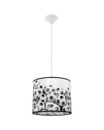 Lámpara coLGante piłka 1 blanco negro cloruro de polivinilo 30x82x30cm
