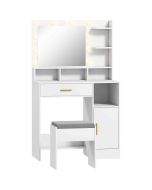 Toucador 80x40x135 cm color blanco Homcom, casa - quarto