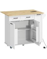 Ilha de cozinha 119,5x74x94,5 cm mdf color blanco Homcom, casa - cozinha