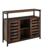 Aparador estilo industrial 3 prateleiras 100x37x82 cm madeira oscura