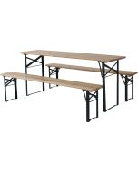 Mesa dobrável de jardim brasserie com 2 bancos "lisboa" - 176 x 46 x 75 cm