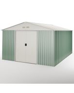 Abrigo de jardim 15,5m2 Wasabi - porta de correr larga - verde bege