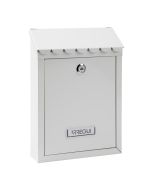 Caixa de correio individual exterior, pequena, cívica, aço, branco, 21,6 x