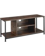 Mueble bajo tv, 4 prateleiras fijos e uno ajustável, madeira oscura