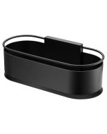 Portasapone frontal em aço inox e latão preto fosco