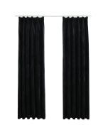 Cortinas blackout com ganchos 2 pcs 140x245 cm veludo preto