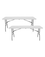 Pack 2 mesas dobráveis ​​retangulares para catering 180x74cm Thinia Home