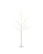 Árvore bétula com luzes LED 20x20x150 cm pp e aço color blanco Outsunny
