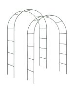 2 arcos para trepadeiras de aço, verde 140 x 40 x 240 cm
