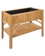 Jardim elevado com prateleira 119x57x90cm, castanho