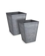 Keter conjunto 2xvaso polyal betão quadrado 40 cm e 60l - cinza