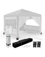 Tenda dobrável 3x3m – 4 paredes laterais – branca – jardim exterior