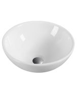 Bacia oval de bancada cerâmica | 40cm de diâmetro | branco brilhante