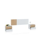 Cabeceira para cama de 135-150 cm e 2 mesas de cabeceira com gavetas nitza