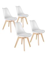 4 cadeiras de sala de jantar, acolchoado, ergonómicas e estables, branco