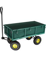 Carrinho de transporte com paneles laterales dobráveis e 350 kg verde