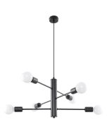 Candelabro duomo 6 preto aço 60x85x60cm