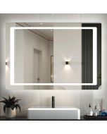 Espelho de casa de banho LED 100×70cm + anti-embaciamento
