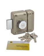 Fechadura yale yv26bt-40 - 6 pinos - 23mm - 5 chaves reversíveis - bege