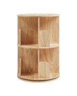 Estante giratória chasek 2 níveis pino 65x44 cm natural [en.casa]