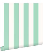Estahome papel de parede riscas verde mentaebranco 53 cm x 10.05 m
