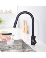 Torneira de cozinha preta com spray removível e misturador de cozinha girat