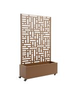 Divisória bernalda com floreira aço 186x120x40cm castanho casa.pro