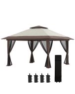 Tenda dobrável tecido de poliéster, nylon e metal color beige