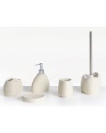 Conjunto de 5 acessórios para a casa de banho coata creme claro