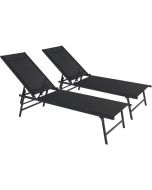 Conjunto de 2 espreguiçadeiras metálicas "sublima" - 180 x 54 x 104 cm - pr