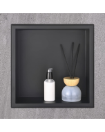 Nicho de armazenamento embutido 30x30x10 cm preto matte