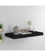 Prateleira de parede suspensa 50x23x3,8 cm mdf preto
