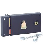 Serratura horizontal preta em epóxi 140x85 mm thirard com cilindro de volta